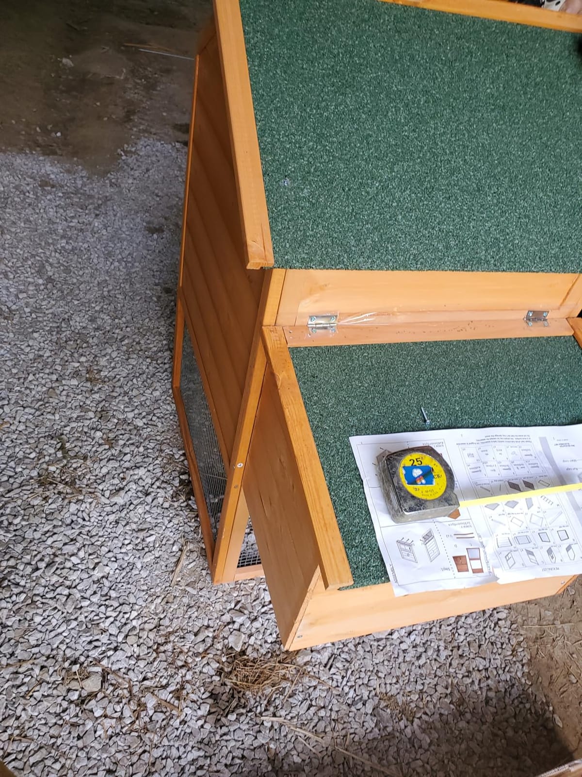 Large Chicken Coop with Wheels, Waterproof Outdoor Hen House for 6-8 Chickens, Movable Chicken House with Nesting Boxes, Removable Tray, Wooden Rabbit Hutch with Ventilation Window(Black) customer photo 1