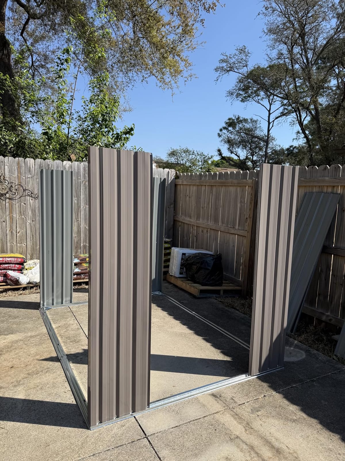Aoxun 10x8FT Shed with Floor Galvanized Steel Outdoor Storage Shed Black customer photo 1