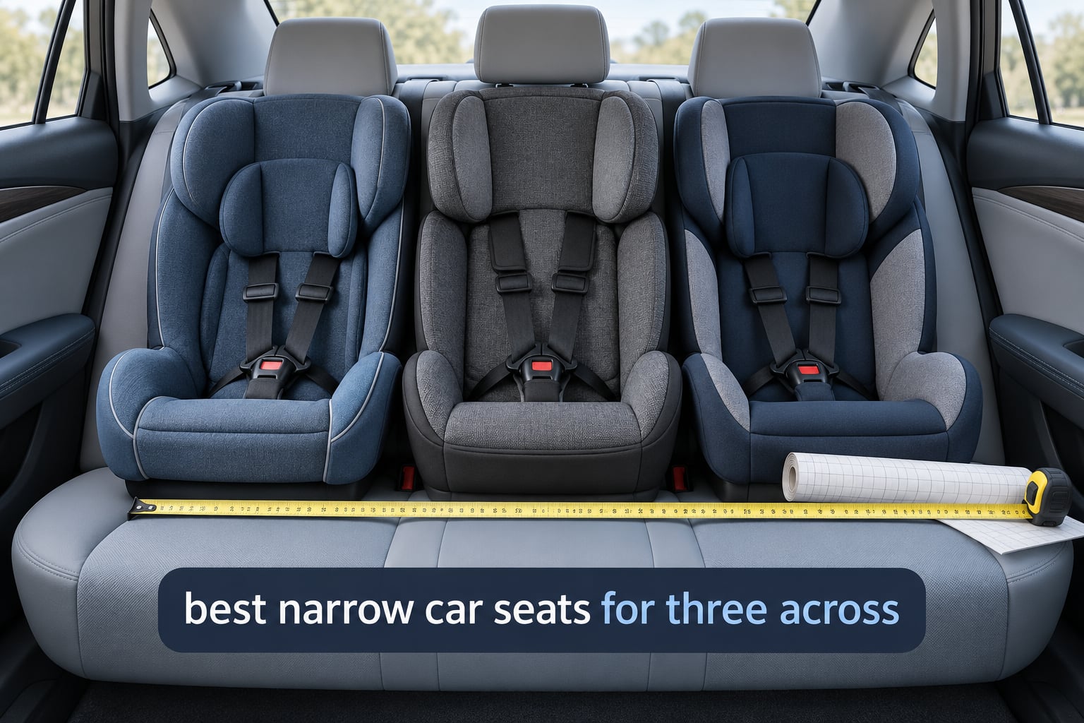 best narrow car seats for three across