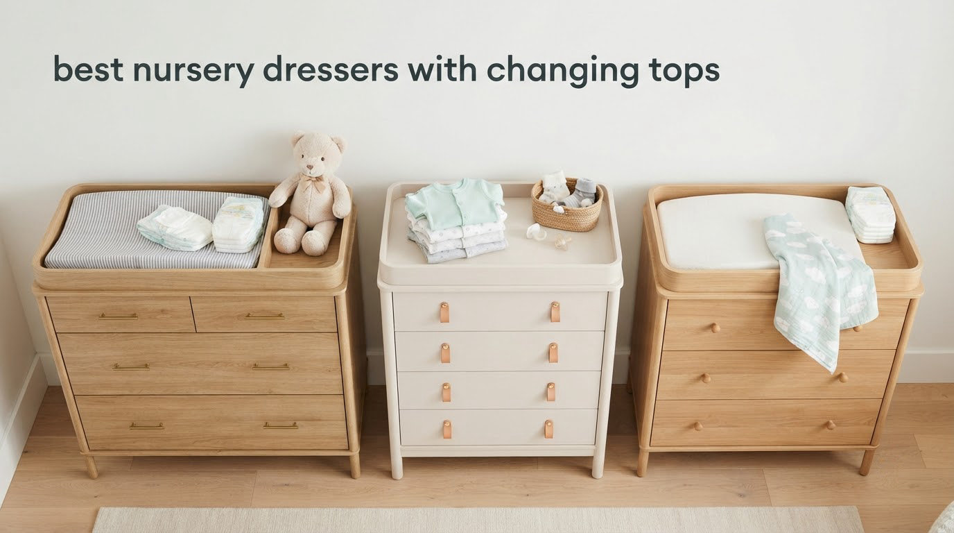 best nursery dressers with changing tops